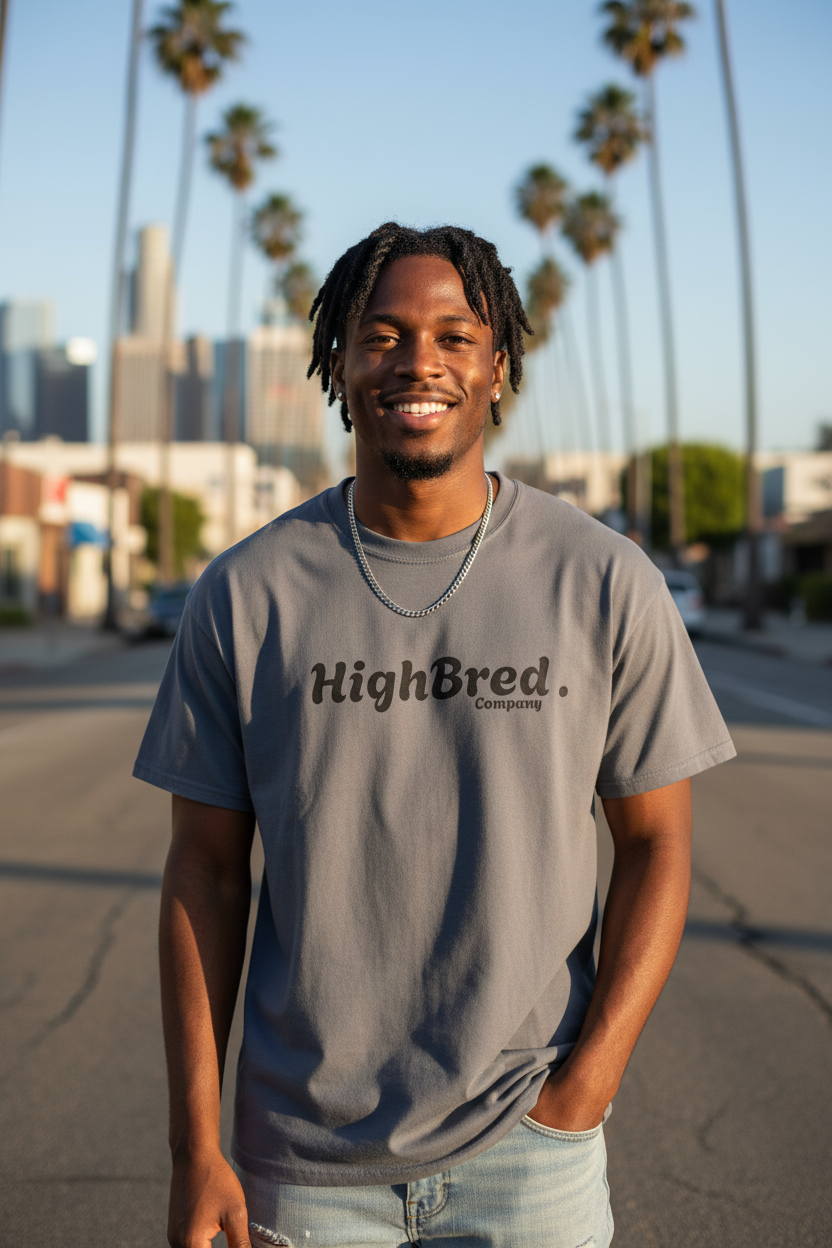 Gray T-Shirt with Black Logo