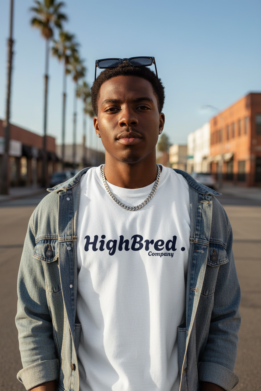White T-Shirt with Black Logo